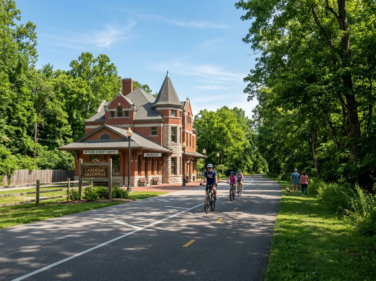 The Cardinal Greenway rail-trail near Muncie, Indiana